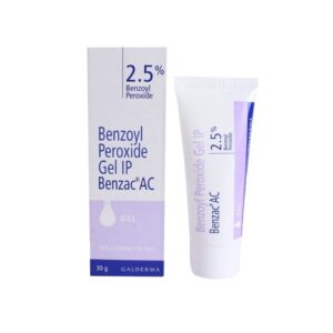 Benzac AC 2.5% benzoyl peroxide gel product pack
