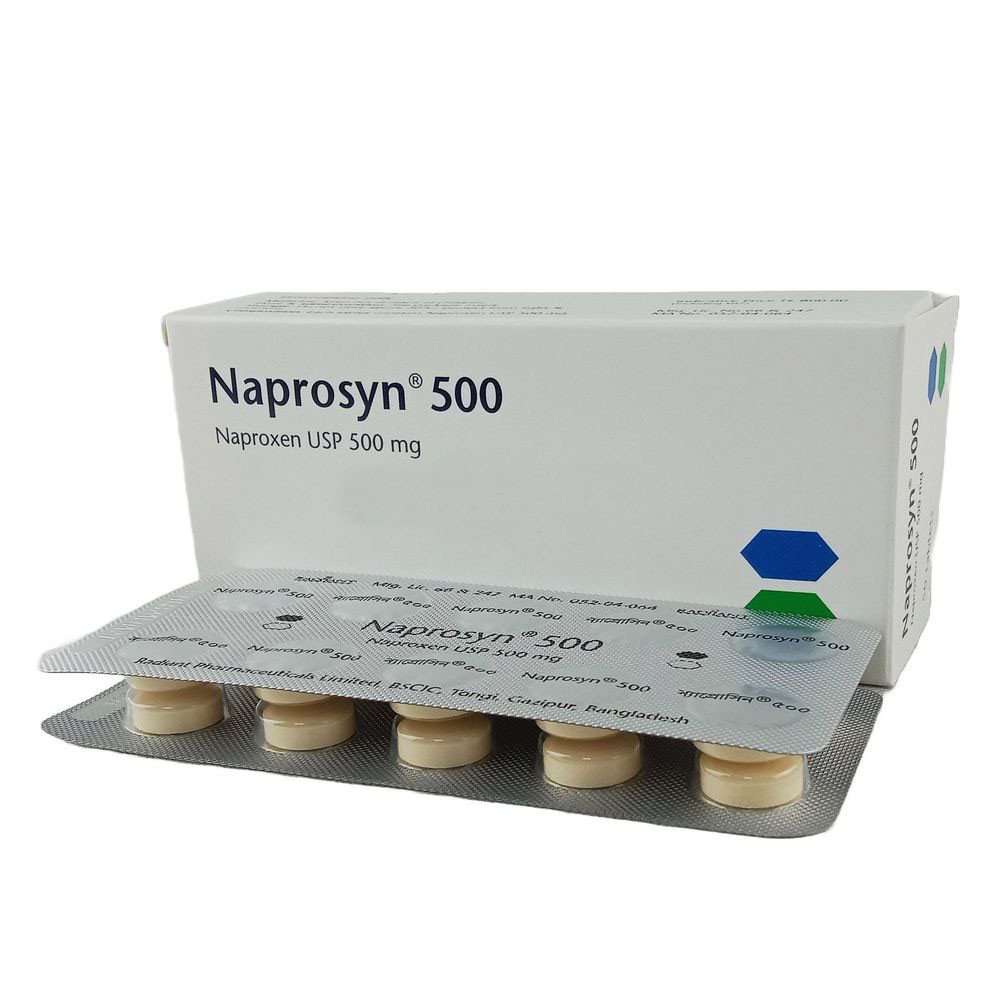 Naprosyn 500 mg naproxen tablet product pack