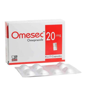 Omesec 20 mg omeprazole capsules product pack