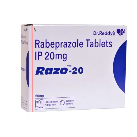 Razo 20 mg rabeprazole tablets product pack