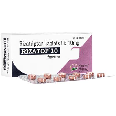Rizatop 10 mg rizatriptan tablets product pack